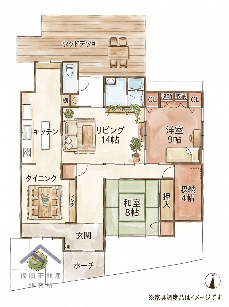 宗像市神湊　戸建ての間取り