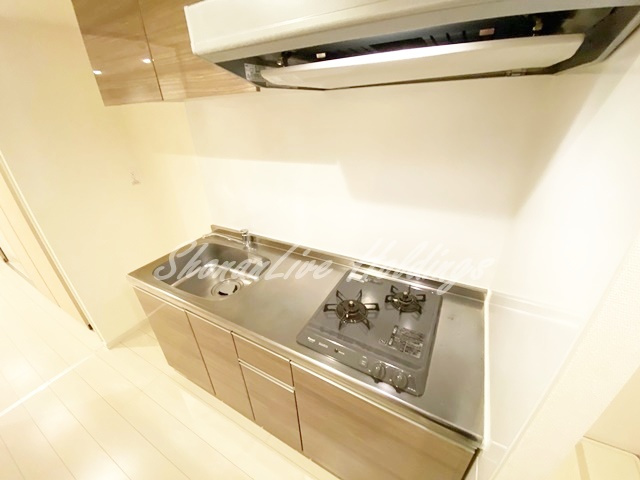 藤沢市善行１丁目の賃貸マンションのキッチン|2口コンロのシステムキッチン♪