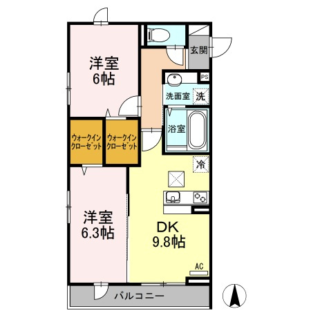 【間取り】 | ゼファーコートⅡ