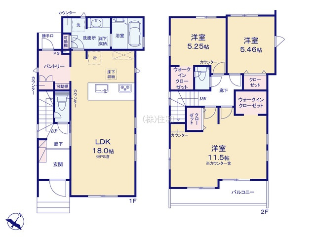 【新築分譲住宅】川越市南大塚3丁目の間取り