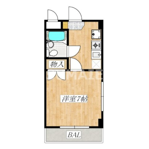 田端シティクレストの間取り|2面採光の角部屋です