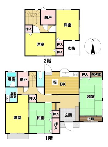 中村3丁目　中古戸建の間取り|1階に居住スペースが多くて過ごしやすい！