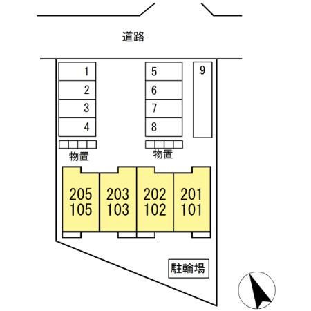 パークサイド向中野の区画図