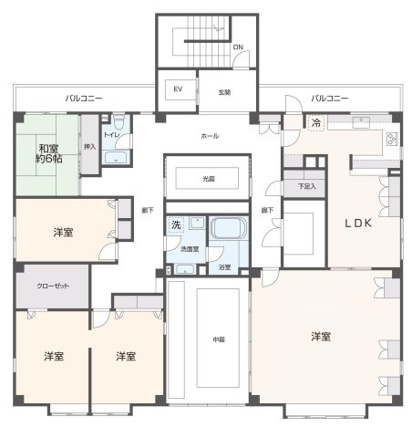 菱屋西２丁目最上階３階ワンフロアの間取り