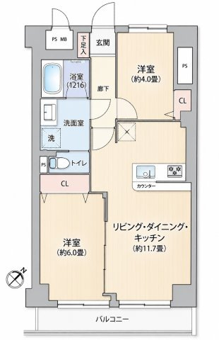 【間取り】 | サンコート大通り公園横浜阪東橋