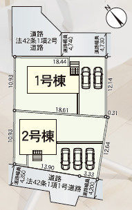【区画図】 | クレイドルガーデン甲府市下小河原町第2　1号棟 | 区画図