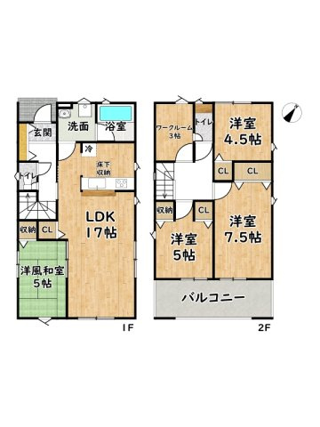 姫路市網干区余子浜第3/新築戸建の間取り