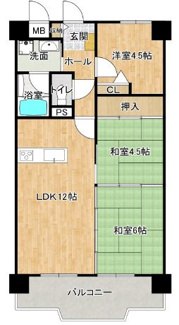 【間取り】 | ライオンズマンション西明石第三 | ３ＬＤＫ