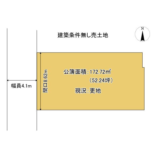 京都市北区小山堀池町　建築条件無し売土地の土地図