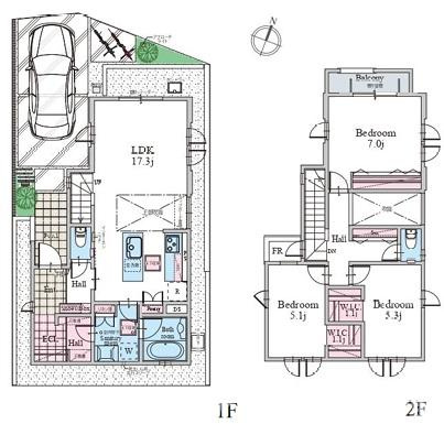茅ヶ崎市柳島海岸　新築戸建　全19区画の間取り|南向き　４LDK