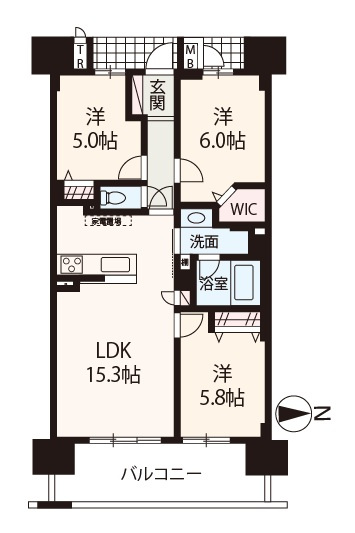 【間取り】 | BELISTA東淀川大桐C棟 | リバービュー×ペット飼育可(細則有)！収納充実、3LDKリフォーム物件。内覧をご希望の際はお気軽にお電話ください！