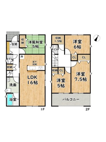 姫路市網干区余子浜第3/新築戸建の間取り