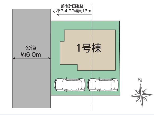 小平市小川町1丁目　西武国分寺線　鷹の台駅　新築戸建の区画図