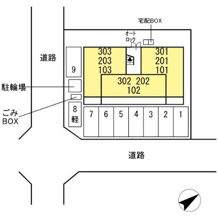 ハピネスコートⅡの区画図