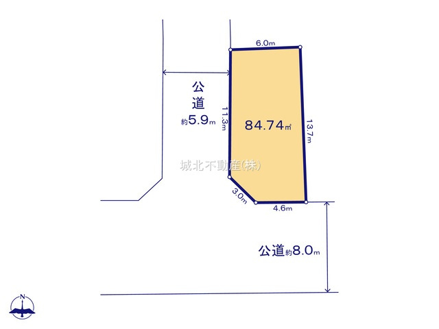 練馬区西大泉5丁目 全10区画 10区画の土地図|土地面積84.74㎡ 木造2階建て92.75㎡の建築が可能です