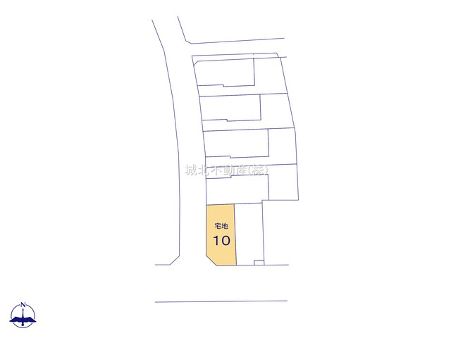 練馬区西大泉5丁目 全10区画 10区画の区画図|南側約8.0ｍ公道×西側約5.9ｍ公道に面する角地を含む全10区画