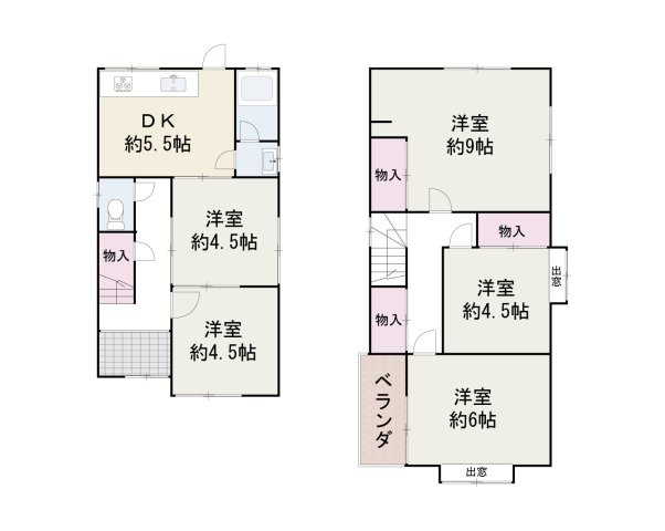 泉佐野市下瓦屋5丁目　中古戸建の間取り