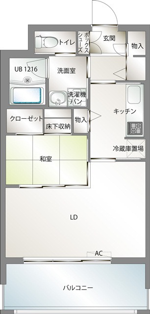 新品家具付きマンション築港本町24(KaGood福岡)の間取り|※間取りと異なる場合は現状を優先します。