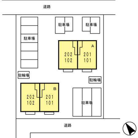 サンセール　Ｂ棟　　の区画図