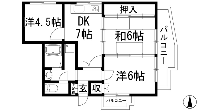 【間取り】 | フェイバリー甲東園2