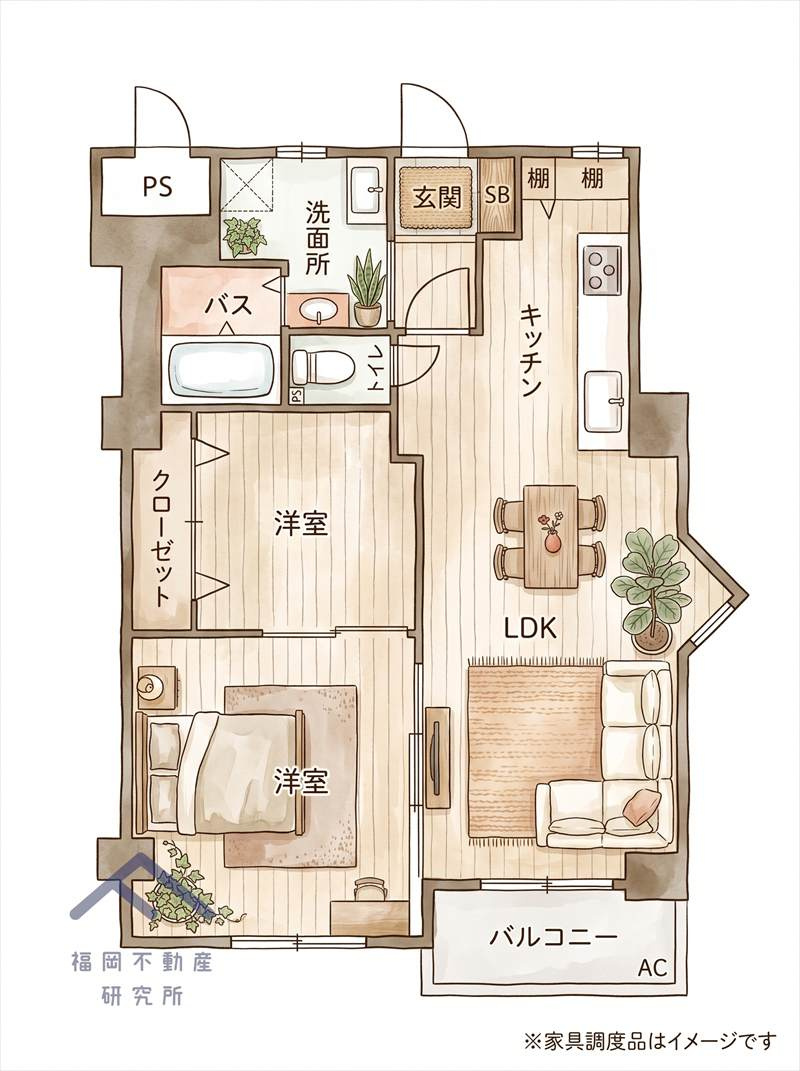 愛宕山ハイリビングの間取り