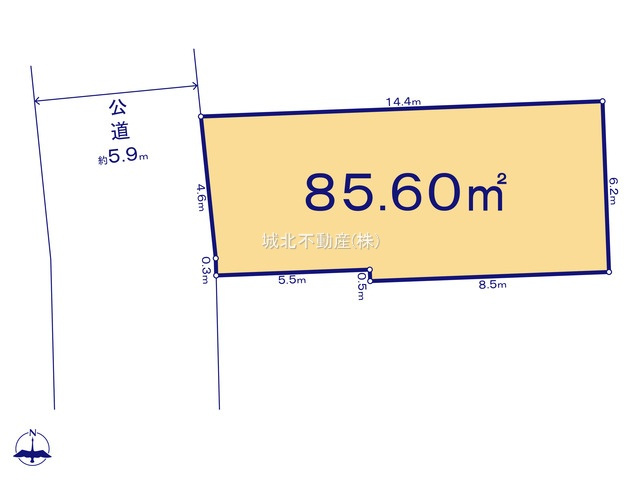 練馬区西大泉5丁目 全10区画 5区画の土地図|土地面積85.60㎡ 木造2階建て92.75㎡の建築が可能です