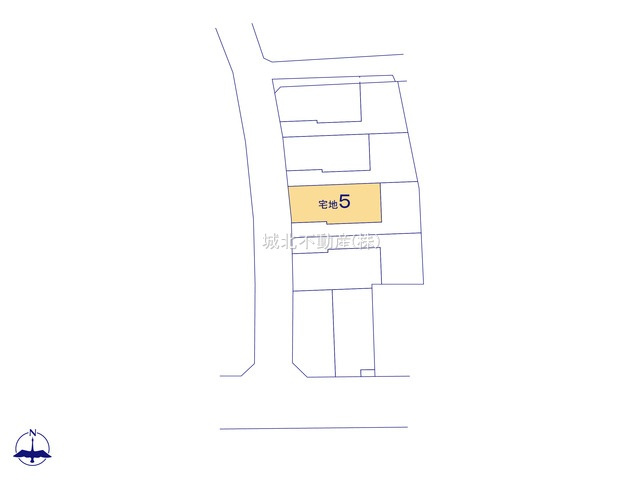 練馬区西大泉5丁目 全10区画 5区画の区画図|南側約8.0ｍ公道×西側約5.9ｍ公道に面する角地を含む全10区画