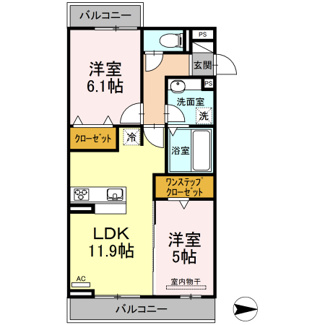 【間取り】 | D-グレイス　A棟 | 2LDK