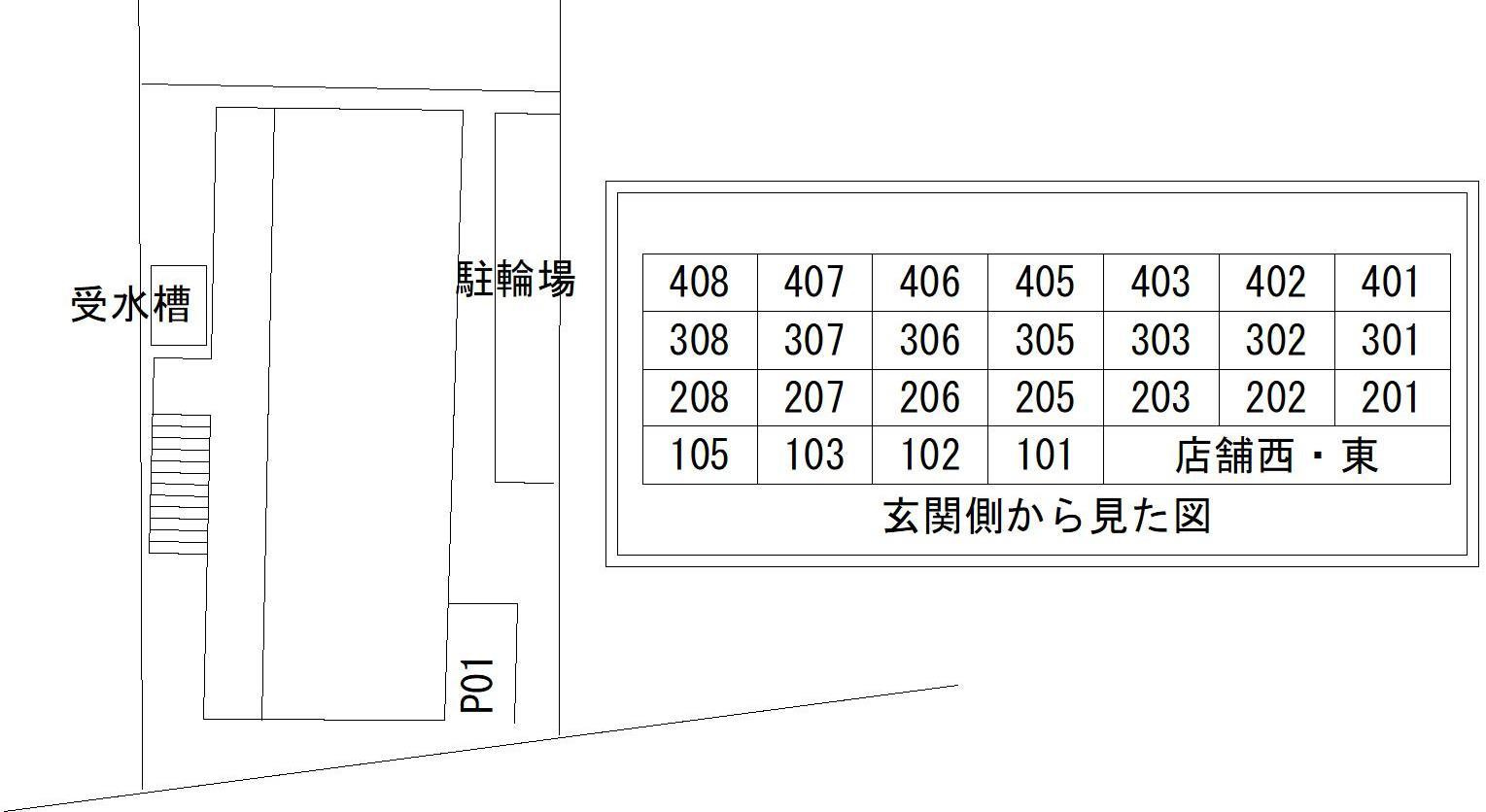 グランツ大元駅前の区画図