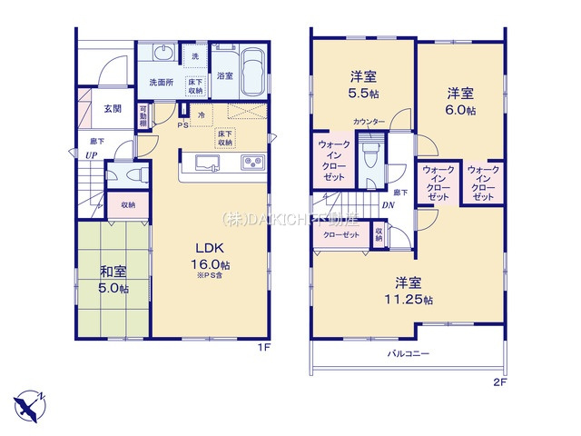 【区画図】 | 坂戸市千代田2丁目5期　ブルーミングガーデン　新築戸建　全5棟　1号棟