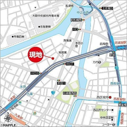 セレニテ阿波座ミラクの地図