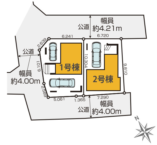 新築／志木市本町　13期の区画図|駐車スペースあり！（車種による）
