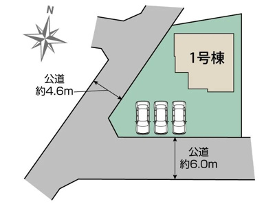 【区画図】 | ブルーミングガーデン南アルプス市鮎沢　1号棟 | 区画図