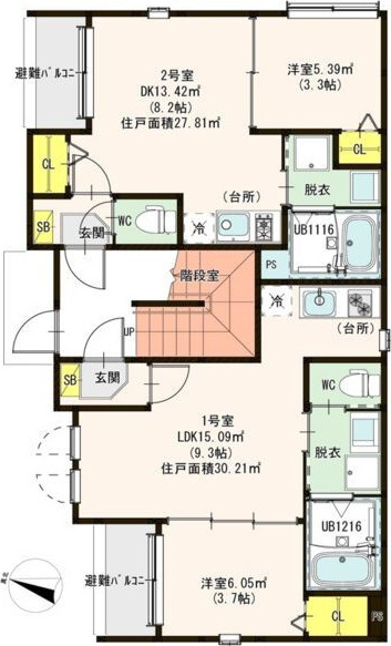 アルカーサ道徳新町の区画図