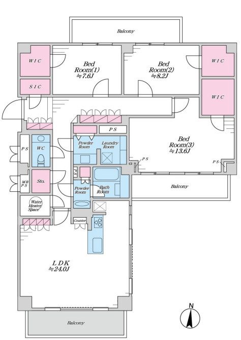 東高ペアシティ世田谷赤堤の間取り