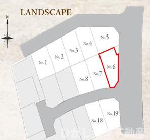 茅ヶ崎市柳島海岸　新築戸建　全19区画の区画図|対象6号棟