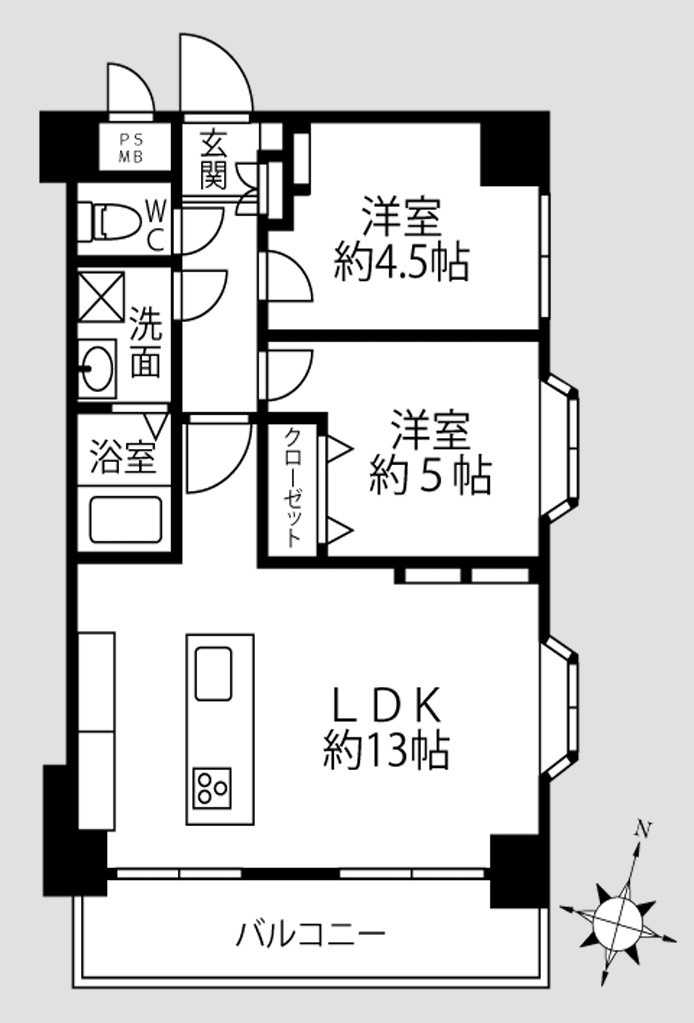 造作棚が美しい、、、ライティングでも魅せる駅４分の好立地。東南角部屋と言うコトもあって、陽当りに風抜けも抜群！夜はまた雰囲気も違うんだろうなぁ～って勝手に想像しちゃう『扶桑ハイツ南太田』リノベーションの間取り