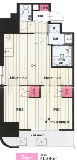 【間取り】 | CLUB ORIENT BLD No.102
