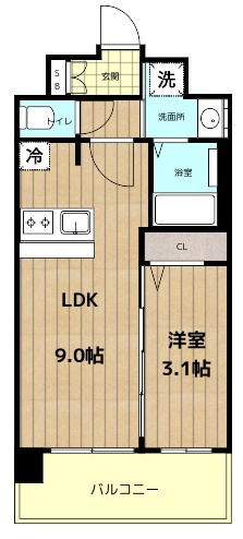 【間取り】 | プレサンス京橋GREEN　YARDアルミラ