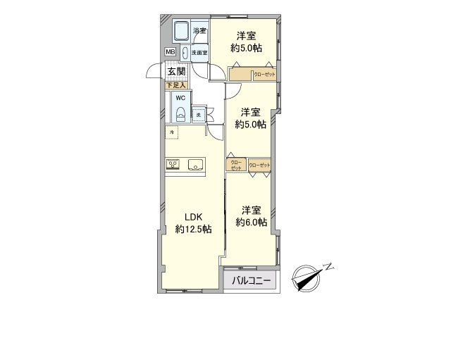田園調布コーポラス（5階部分）／仲介手数料無料／新規フルリノベーションの間取り