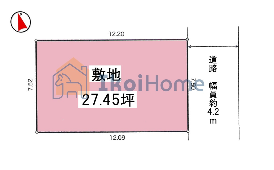 神戸市西区持子1丁目　土地の土地図|●年中無休：当日予約可●敷地は約27.45坪ですが整形地で、前面道路とはフラットです！