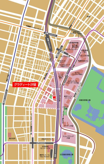 【地図】グラディート汐留ロッソ