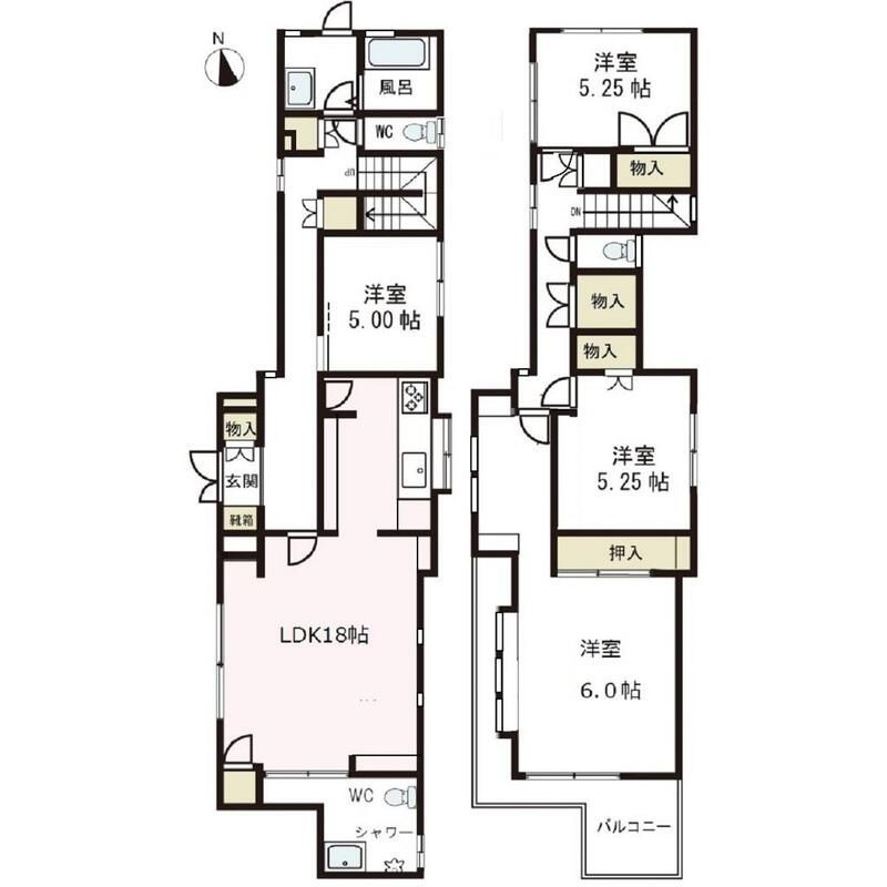 鵠沼石上貸家の間取り