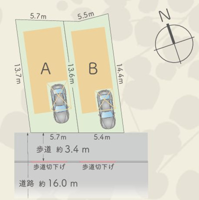 【区画図】 | 稲城市東長沼　新築戸建　全2棟