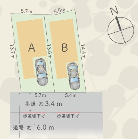 【区画図】 | 稲城市東長沼　新築戸建　全2棟