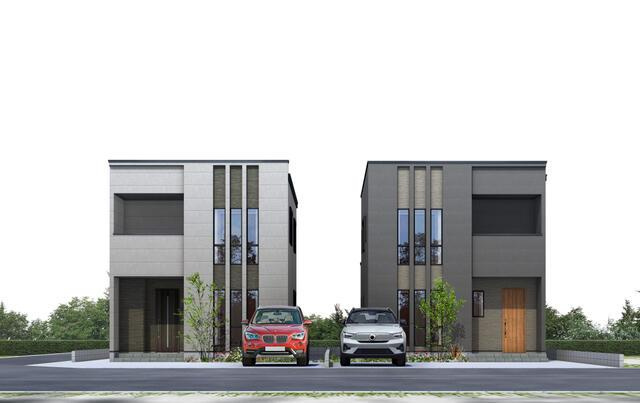 岡山市北区辛川市場の新築一戸建の外観パース