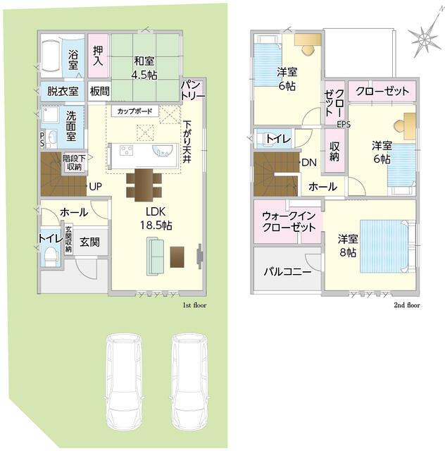 岡山市北区辛川市場の新築一戸建の間取り