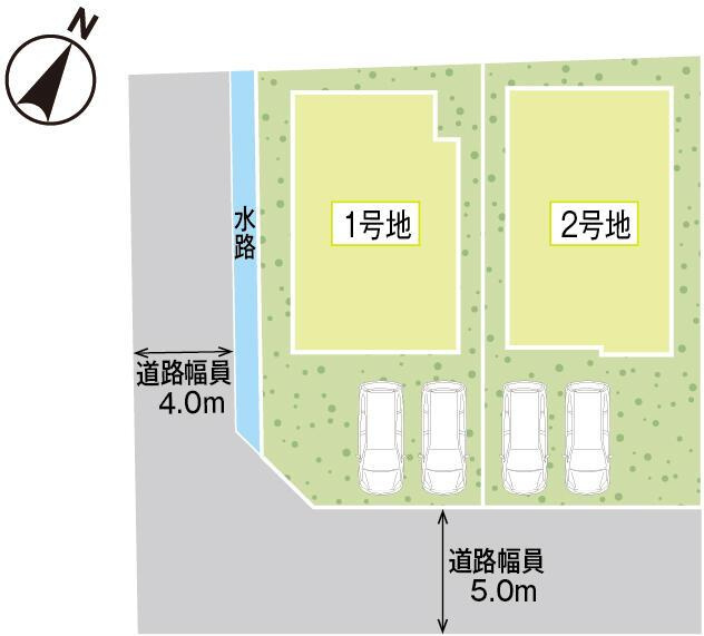 岡山市北区辛川市場の新築一戸建の区画図