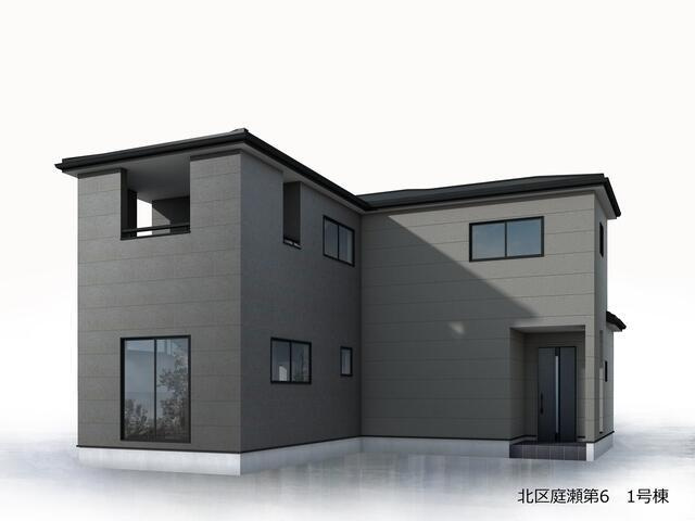 岡山市北区庭瀬の新築一戸建の外観パース|完成予想図（外観）
