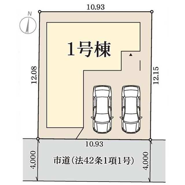 岡山市北区庭瀬の新築一戸建の区画図